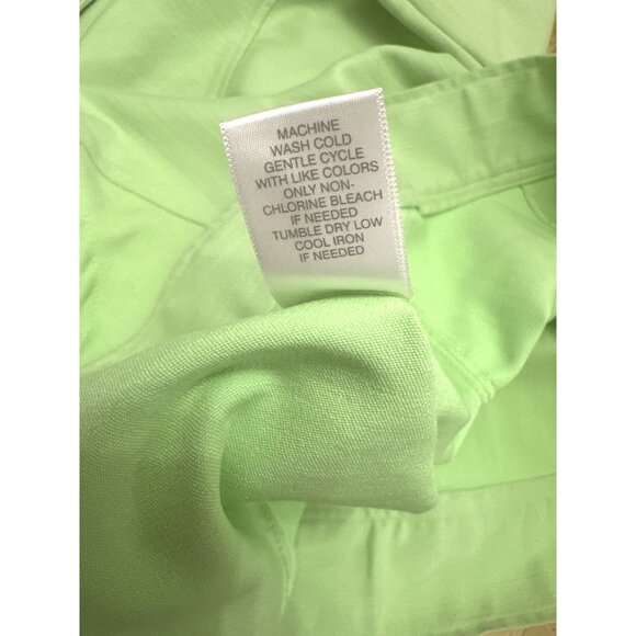 Christopher & Banks Lime Green Button Up Jacket Stretch Fabric Size L - Picture 7 of 9